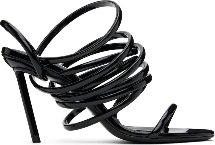 ALAÏA Black Multistrap Heeled Sandals