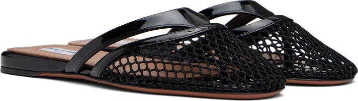 ALAÏA Black Net Fi Fishnet Mules - Image 4