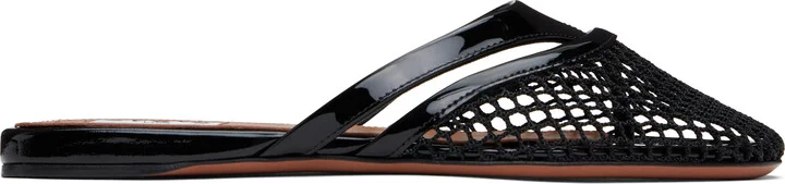 ALAÏA Black Net Fi Fishnet Mules