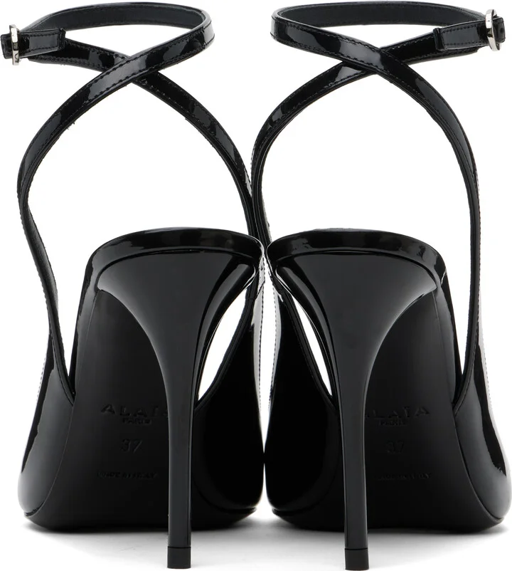 ALAÏA Black Patent Calfskin Slingback 90 Heels - Image 2