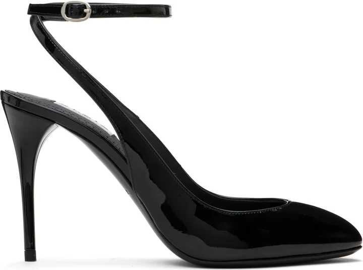 ALAÏA Black Patent Calfskin Slingback 90 Heels