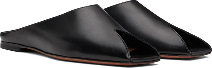 ALAÏA Black Spike Flat Open Mules - Image 4