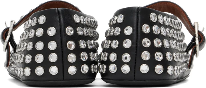ALAÏA Black Strass Ballerina Flats - Image 2
