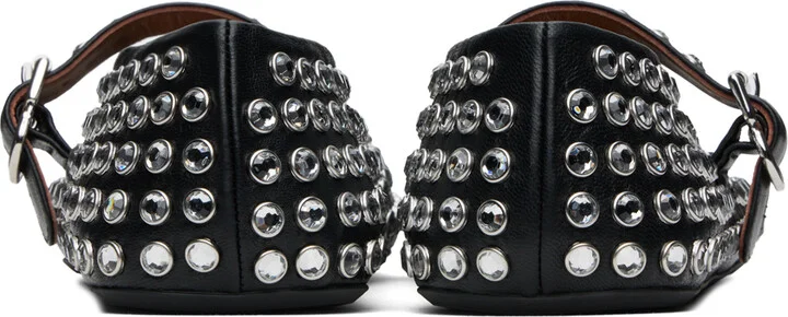 ALAÏA Black Strass Lambskin Ballerina Flats - Image 2
