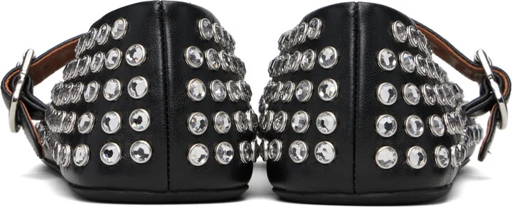 ALAÏA Black Strass Lambskin Ballerina Flats - Image 2