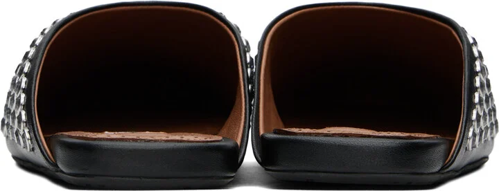 ALAÏA Black Strass Lambskin Mules - Image 2