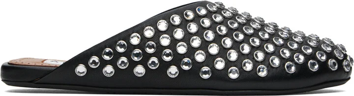 ALAÏA Black Strass Lambskin Mules
