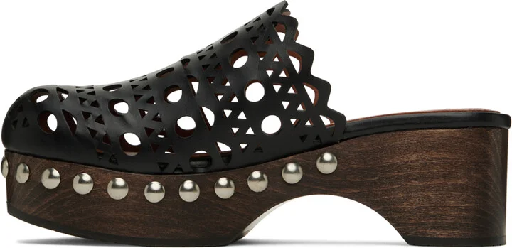 ALAÏA Black Vienne Clogs - Image 3