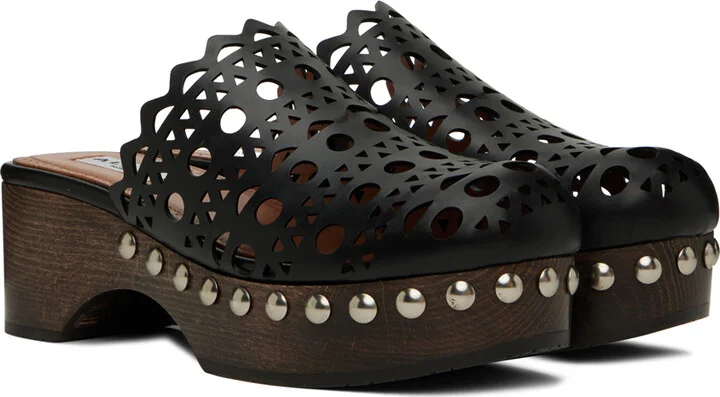 ALAÏA Black Vienne Clogs - Image 4
