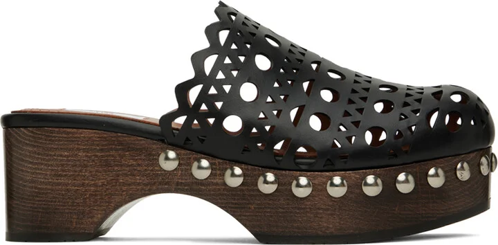 ALAÏA Black Vienne Clogs