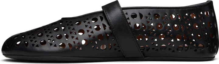 ALAÏA Black Vienne Lambskin Ballerina Flats - Image 3