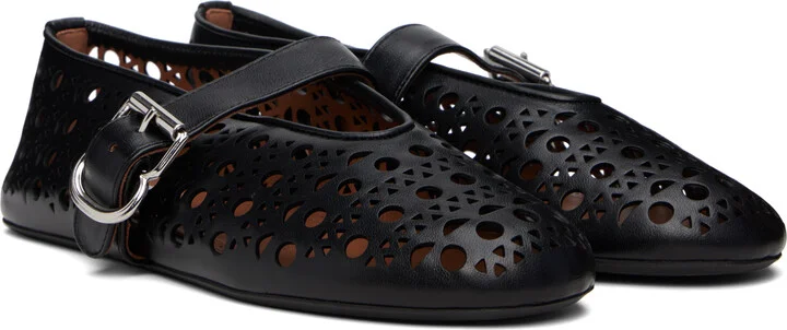 ALAÏA Black Vienne Lambskin Ballerina Flats - Image 4