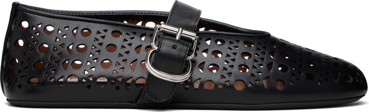 ALAÏA Black Vienne Lambskin Ballerina Flats