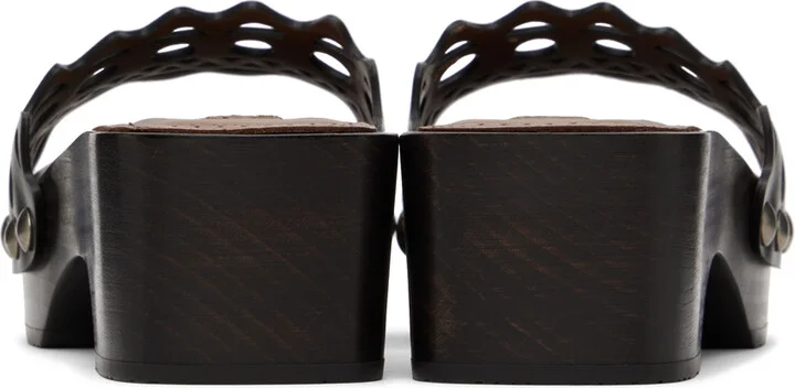 ALAÏA Black Vienne Wooden Clogs - Image 2