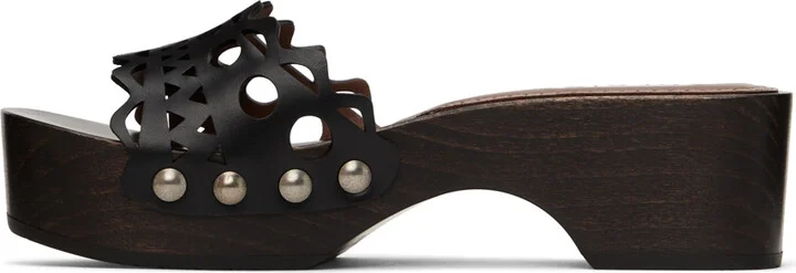 ALAÏA Black Vienne Wooden Clogs - Image 3