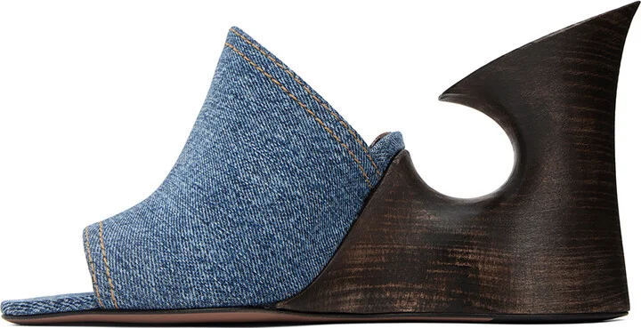 ALAÏA Blue 'La Sculpture' Mules - Image 3
