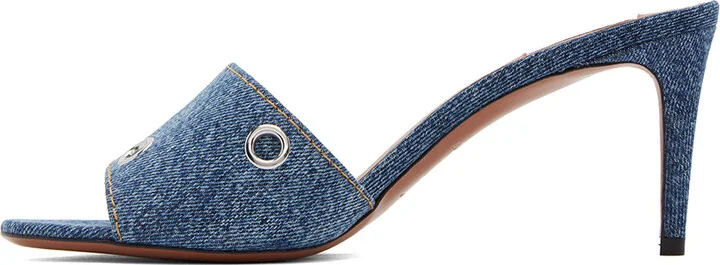 ALAÏA Blue Oeillets Heeled Sandasls - Image 3