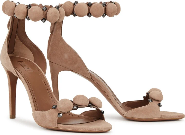 Alaïa Bombe 90 Suede Sandals - Image 2