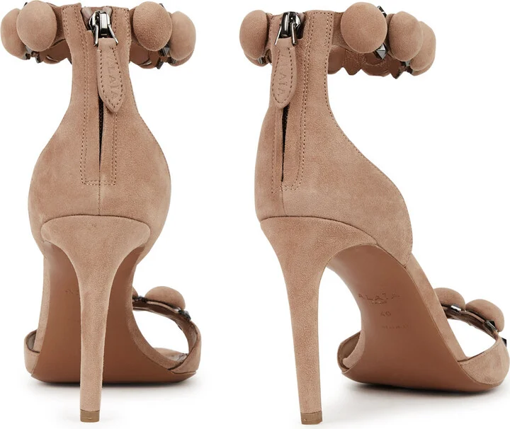 Alaïa Bombe 90 Suede Sandals - Image 3