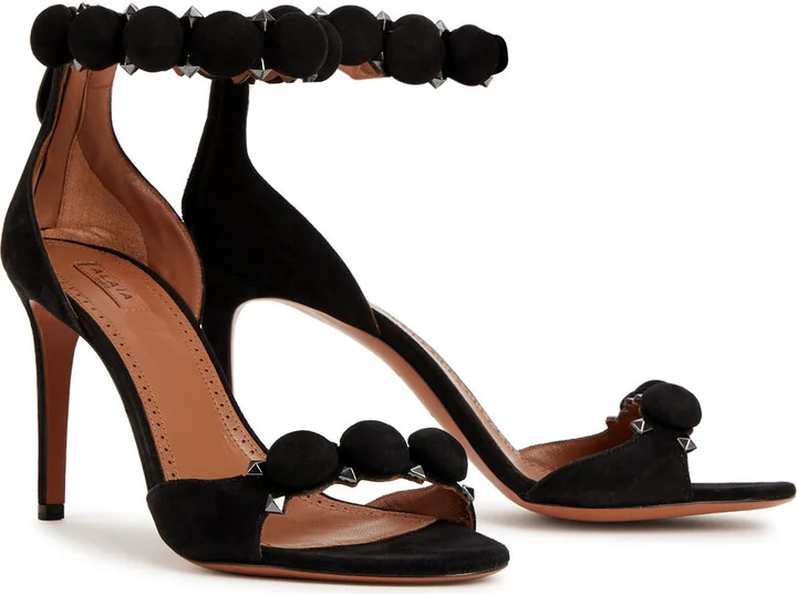 Alaïa Bombe 90 Suede Sandals - Image 6