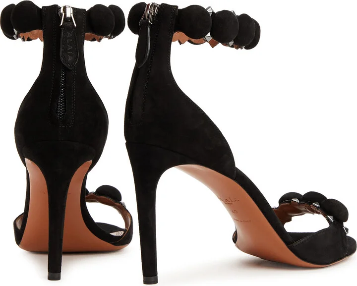 Alaïa Bombe 90 Suede Sandals - Image 8