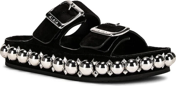 ALAÏA Bombe Mules in Black - Image 2