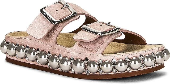 ALAÏA Bombe Mules in Neutral - Image 2