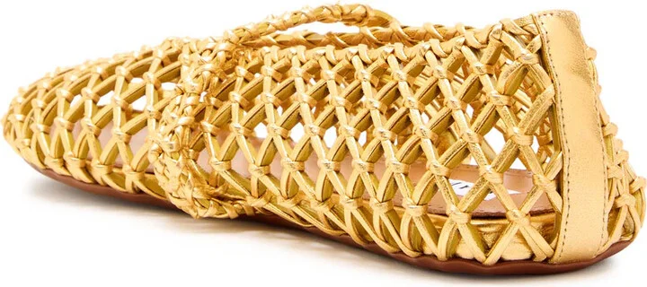 Alaïa Braided Metallic Leather Ballet Flats - Image 2
