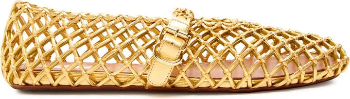 Alaïa Braided Metallic Leather Ballet Flats