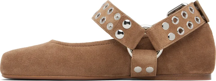 ALAÏA Brown Biker Ballerina Flats - Image 3