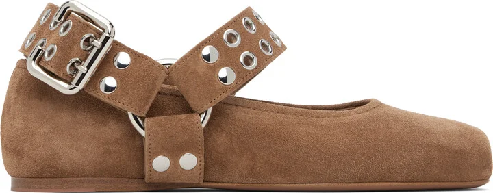 ALAÏA Brown Biker Ballerina Flats