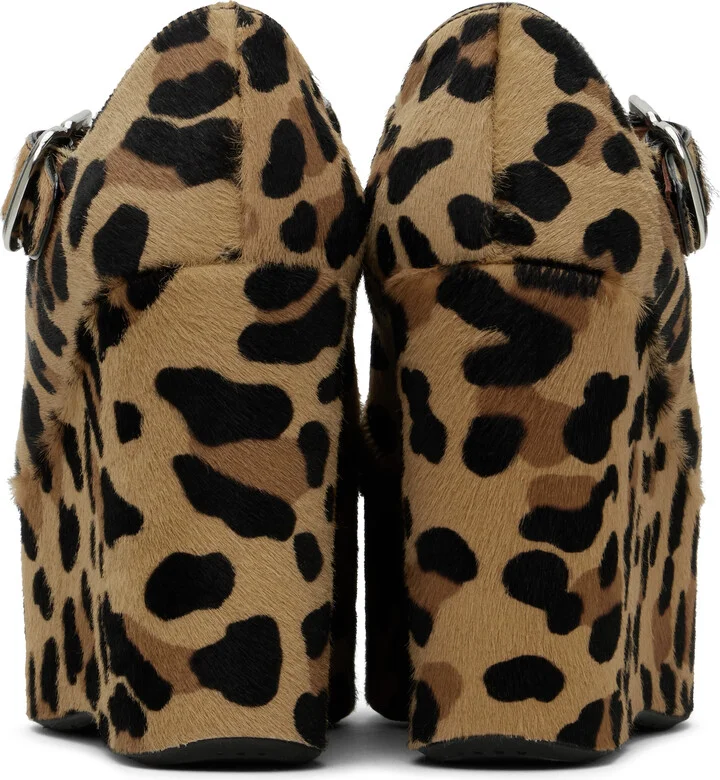 ALAÏA Brown Criss Cross Wedge Heels - Image 2