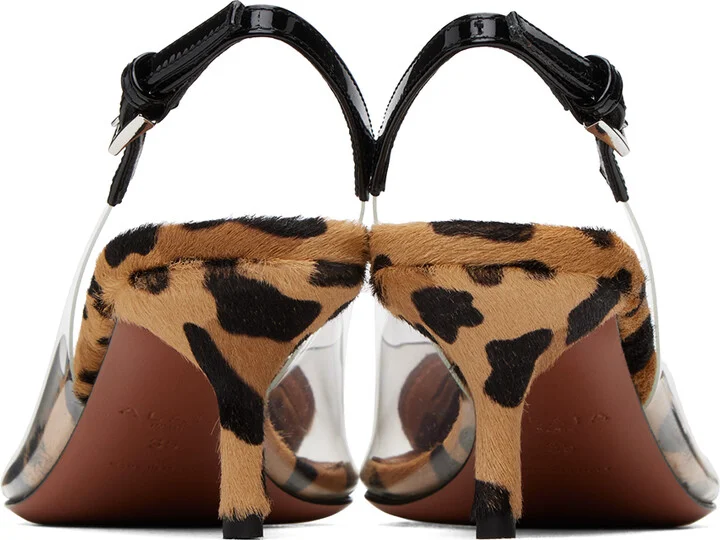 ALAÏA Brown 'Le Cœur' Slingback Heels - Image 2