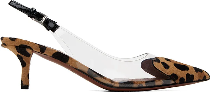 ALAÏA Brown 'Le Cœur' Slingback Heels