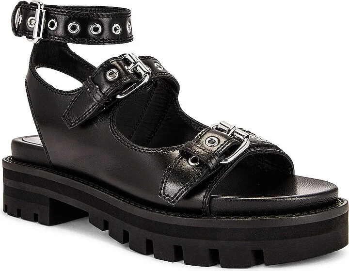ALAÏA Buckle Sandals in Black - Image 2