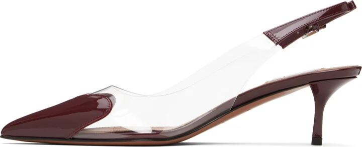 ALAÏA Burgundy 'Le Coeur' Heels - Image 3