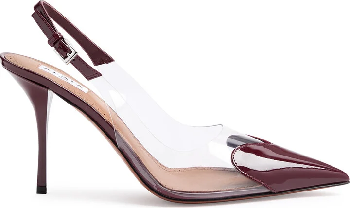 Alaïa Coeur 100 Patent Leather Slingback Pumps