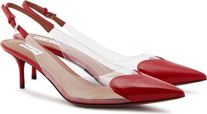 Alaïa Coeur 55 Patent Leather Slingback Pumps - Image 2