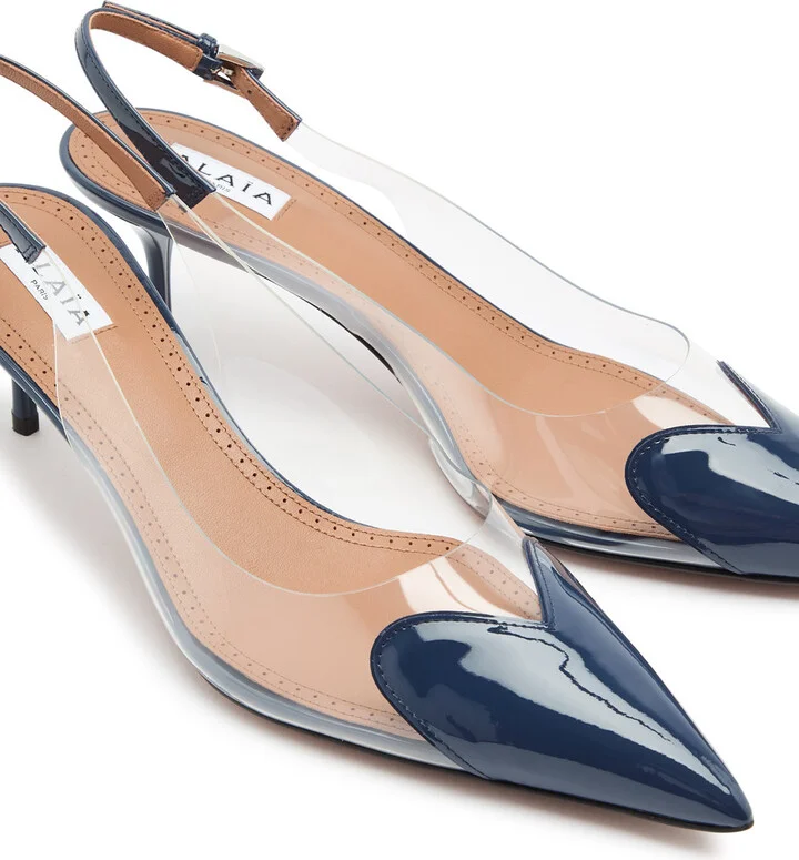 Alaïa Coeur 55 Patent Leather Slingback Pumps - Image 11