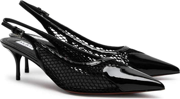 Alaïa Coeur 55 Patent Leather Slingback Pumps - Image 2