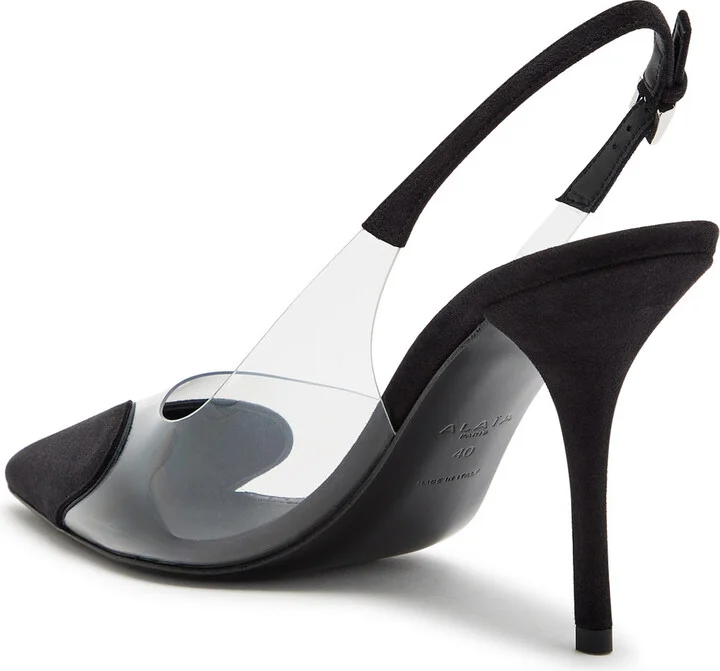 Alaïa Coeur 90 Suede Slingback Pumps - Image 2