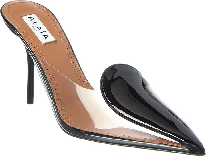 Alaia Coeur Abstrait Patent & Vinyl Mule