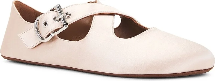 ALAÏA Criss Cross Ballet Flat in Nude - Image 2