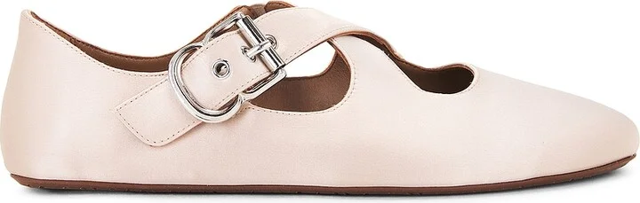 ALAÏA Criss Cross Ballet Flat in Nude