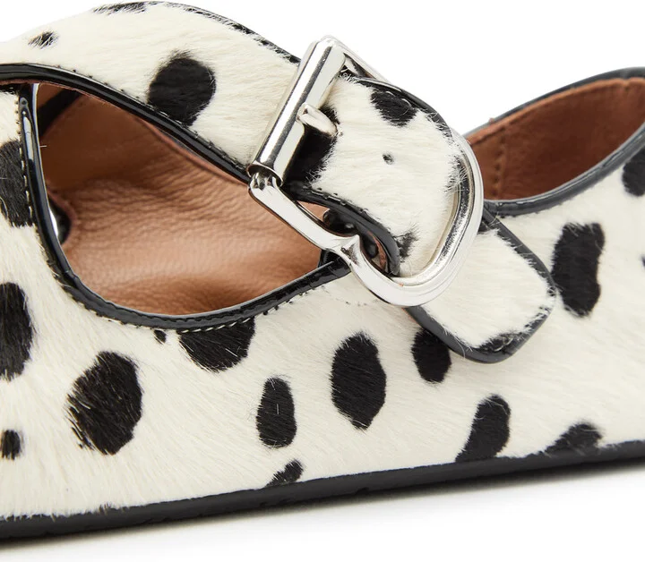 Alaïa Criss Cross Printed Calf-hair Ballet Flats - Image 4
