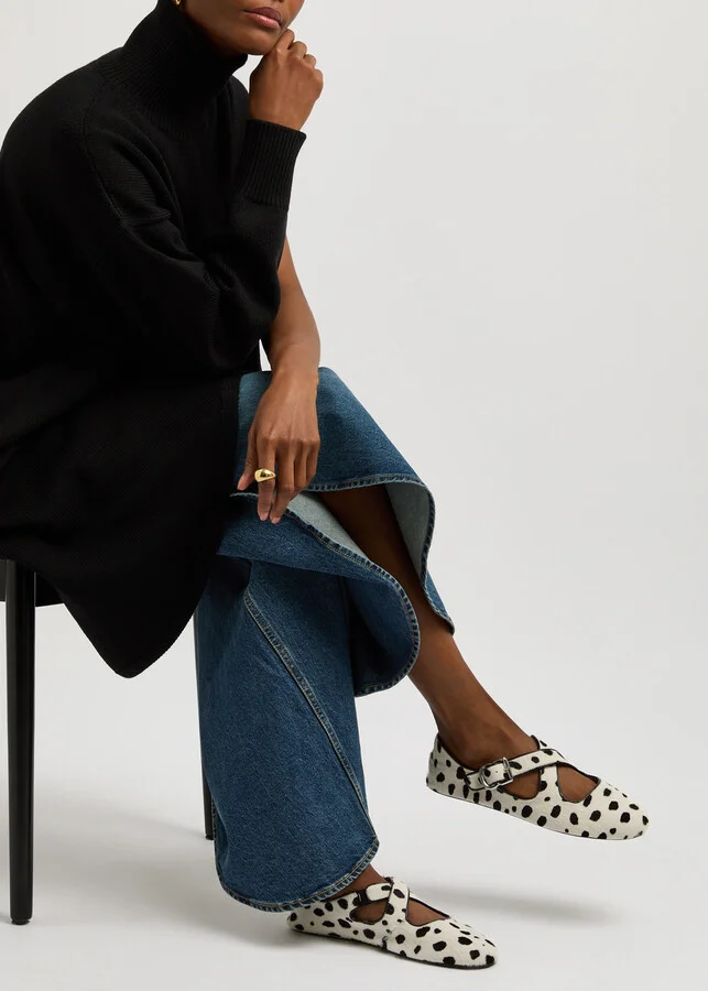 Alaïa Criss Cross Printed Calf-hair Ballet Flats - Image 5