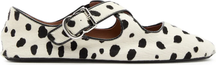 Alaïa Criss Cross Printed Calf-hair Ballet Flats