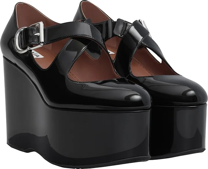 ALAÏA Criss Cross Wedge in Black - Image 2