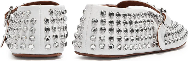 Alaïa Crystal-embellished Leather Ballet Flats - Image 7