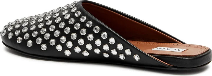 Alaïa Crystal-embellished Leather Mules - Image 2